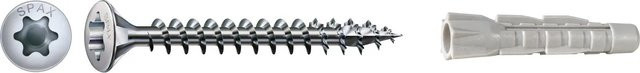 Spax Linsenkopf Holzschraube mit Torx-Antrieb, Farbe: Silber, Material: Stahl, verzinkt, 80 Stück - Bild 1