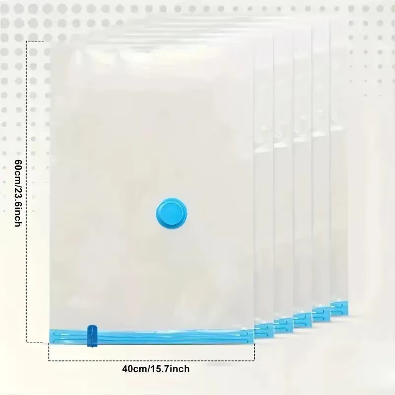 AGASHE 9-teiliges Kunststoff-Aufbewahrungsset mit manueller Pumpe, platzsparende Vakuumbeutel für Kleidung, transparent - Bild 3