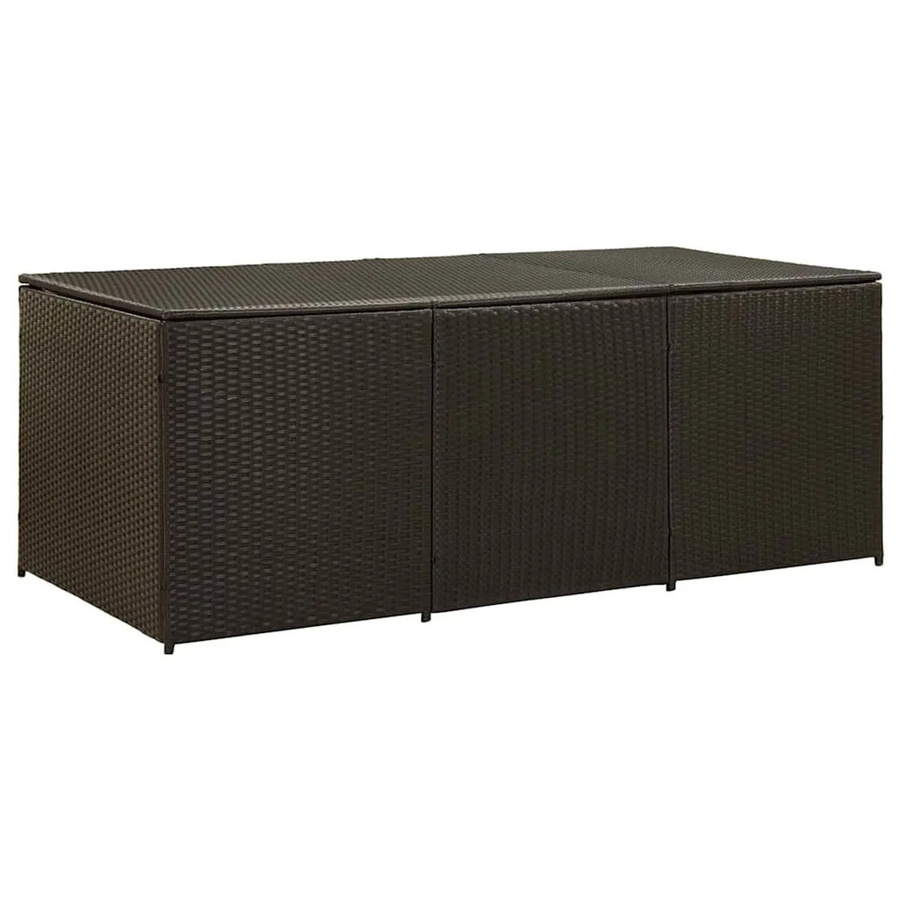 vidaXL Gartenbox aus Poly Rattan in Braun mit Stahlrahmen B/T/H: 180 x 90 x 70 cm - Bild 2
