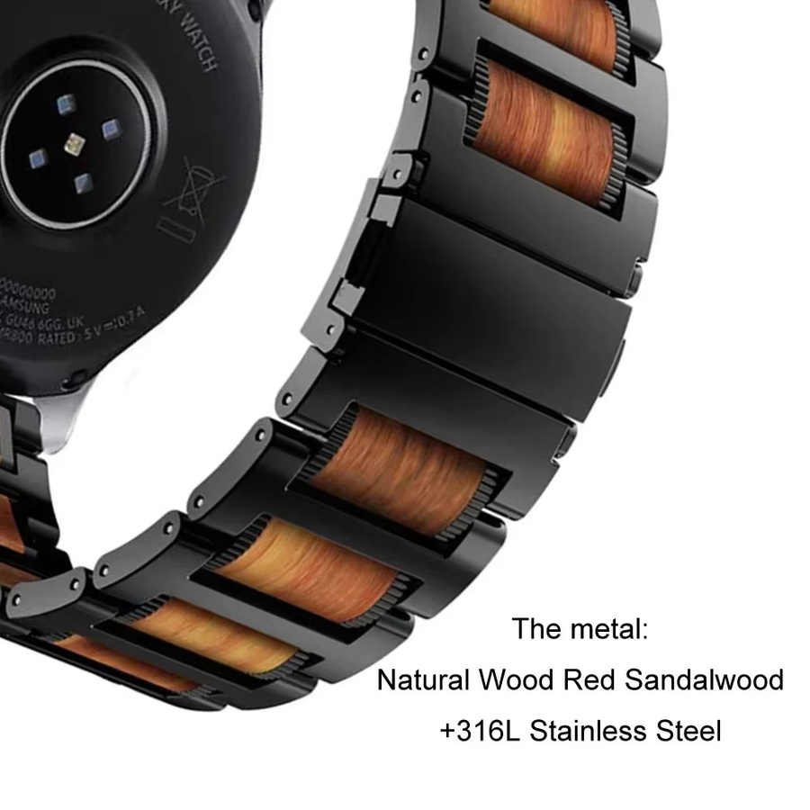 Uhrenarmband Edelstahl, Schwarz, Unisex, 22 mm - Bild 2