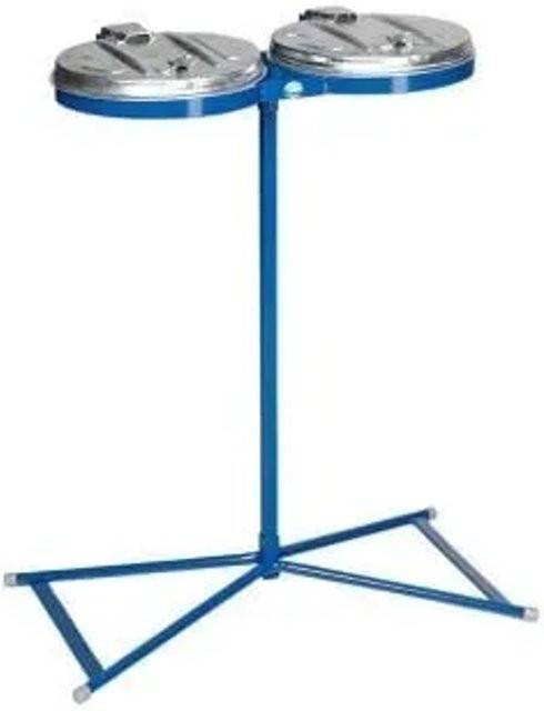 PROREGAL Doppel Abfallsammler aus verzinktem Stahl mit Metalldeckel, Blau, H x B x T: 98 x 85 x 48 cm, 2 x 120 Liter - Bild 1