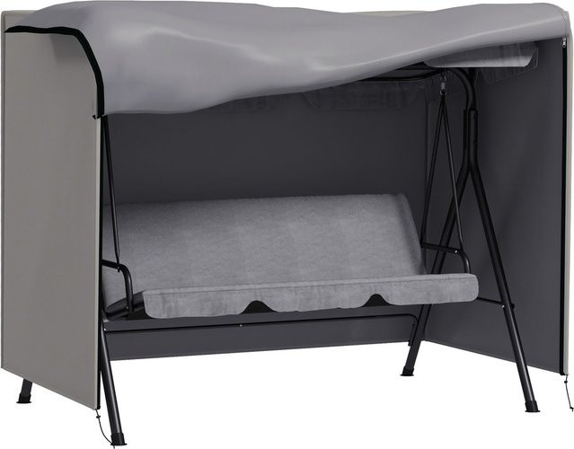 Outsunny Schutzhülle für Gartenschaukel aus Polyester in Grau, B/H/L: 124 x 205 x 164 cm - Bild 1