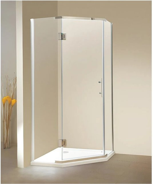 Vente-unique Duschwand Ardia Eckduschwand Silberfarben B: 90 cm, H: 185 cm - Bild 1