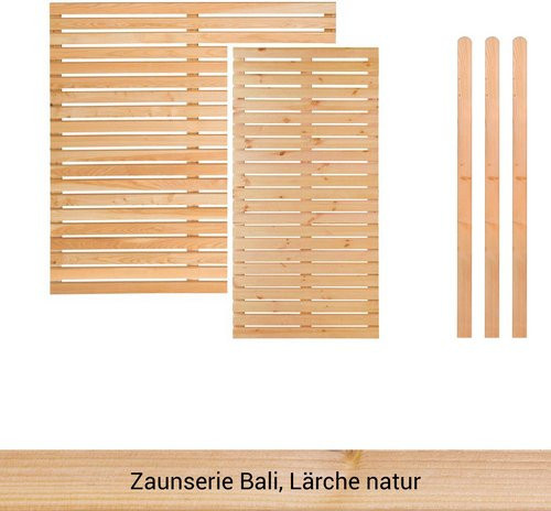 Mr. GARDENER Zaunset Bali 5er Set aus Holz in Braun mit 2 Grundelementen und 3 Pfosten - Bild 1