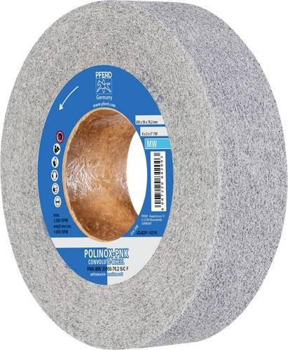 PFERD POLINOX Gewickeltes Vlies-Rad PNK für das Finish, Farbe: Grau, Durchmesser: 200 mm, Breite: 50 mm, Bohrung-Ø: 76,2 mm, Körnung: SIC Fein, Härte: Mittelweich - Bild 1