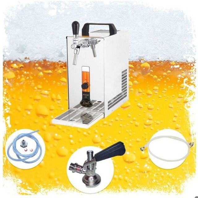 Lindr PYGMY 20/K Bierzapfanlage Komplettset mit Membranpumpe und Trockenkühlgerät aus Edelstahl in Silber - Bild 1