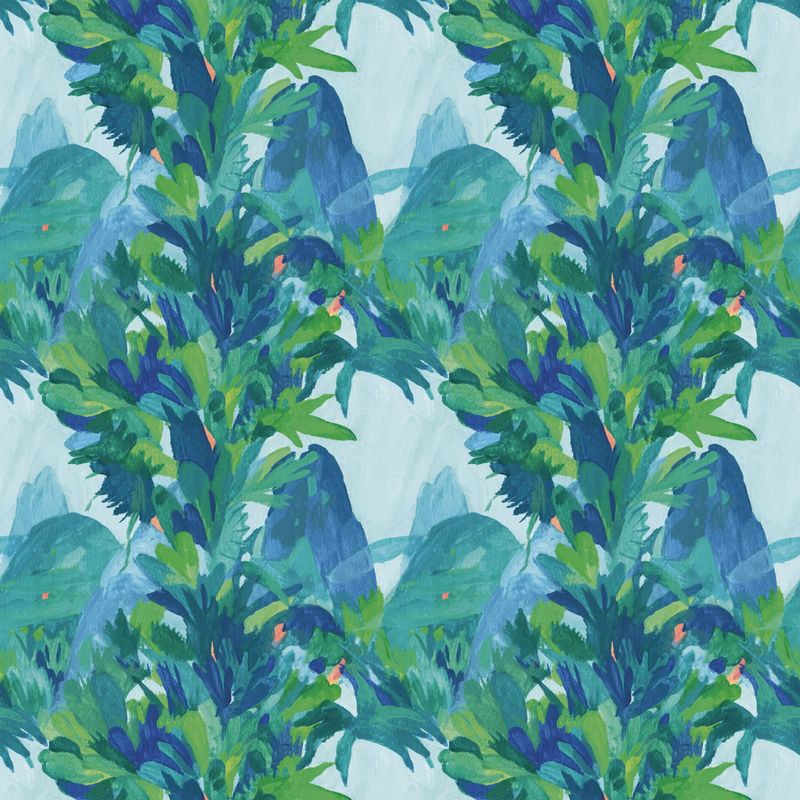 Nobilis Tapete Baie D Along COS210 in Blau und Multicolour mit floralem und botanischem Design aus Vlies - Bild 2