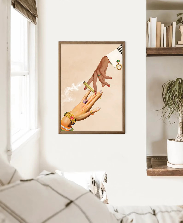 Trippy Weed Poster Abstract Collage Art Retro Wandposter Multicolour - Bild 3