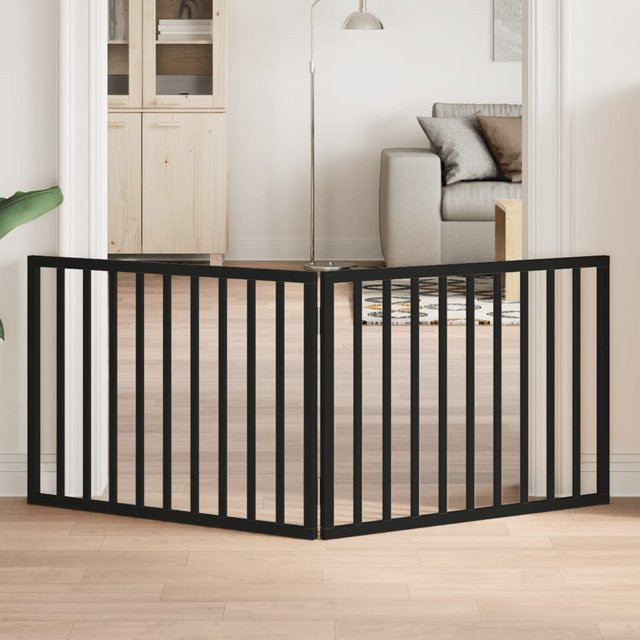 vidaXL Hundegitter aus Pappelholz, faltbar, 2 Paneele, Schwarz, Breite: 160 cm - Bild 3
