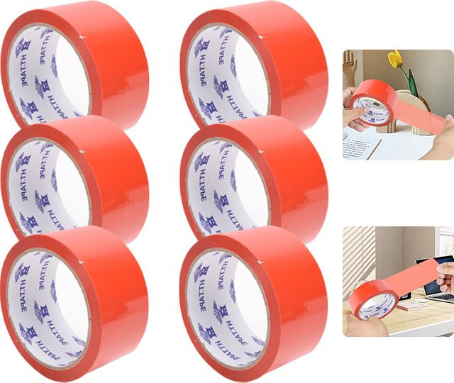Rotes Klebeband aus PP-Material für Verpackungen und Markierungen, 45,72 m Rolle - Bild 1