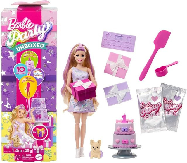 Mattel Barbie Party Unboxed Puppe und Accessoires Geburtstag ab 3 Jahren - Bild 1
