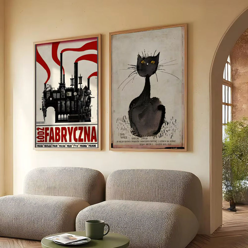Ryszard Kaja Polnisches Poster als Wandkunst aus PVC in Mehrfarbig und Schwarz, Vintage Tier-Motiv, Rahmenlos, Hochformat - Bild 3