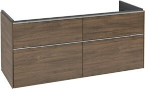 Villeroy & Boch Waschtischunterschrank Subway 3.0 in Anthrazit und Braun mit integrierter LED-Beleuchtung und internen Schubladen, Wandmontage, B/T/H: 127,2 x 57,6 x 47,8 cm - Bild 1