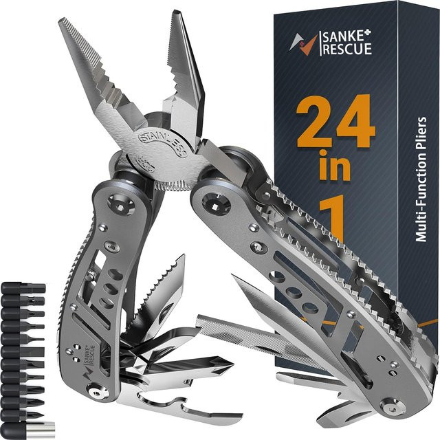 Sanke Rescue 24-in-1 Multitool-Zange in Silber für Outdoor und Camping - Bild 1