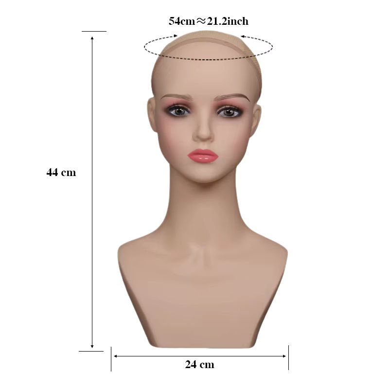plussign Schaufensterpuppen Kopf, beige Haut, Dummy Kopf für Perücke - Bild 3