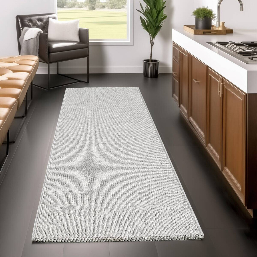 Ayyildiz Kurzflorteppich Loom Silber meliert B/L: 80 x 250 cm - Bild 2