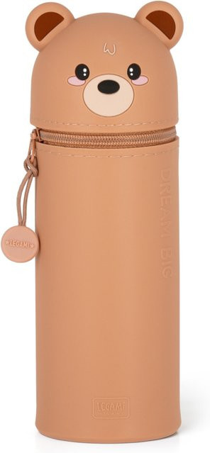 Legami Etui Bär aus Silikon mit Reißverschluss in Braun, B/T/H: 19,0 x 6,3 x 1,0 cm - Bild 1