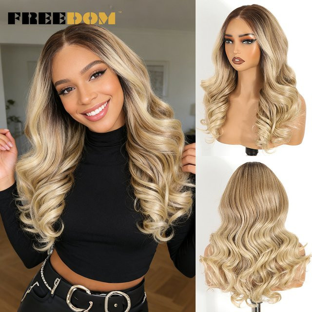 FREEDOM Lace-Front-Perücke, Ombre Braun-Blond, Damen, 20 Zoll - Bild 1