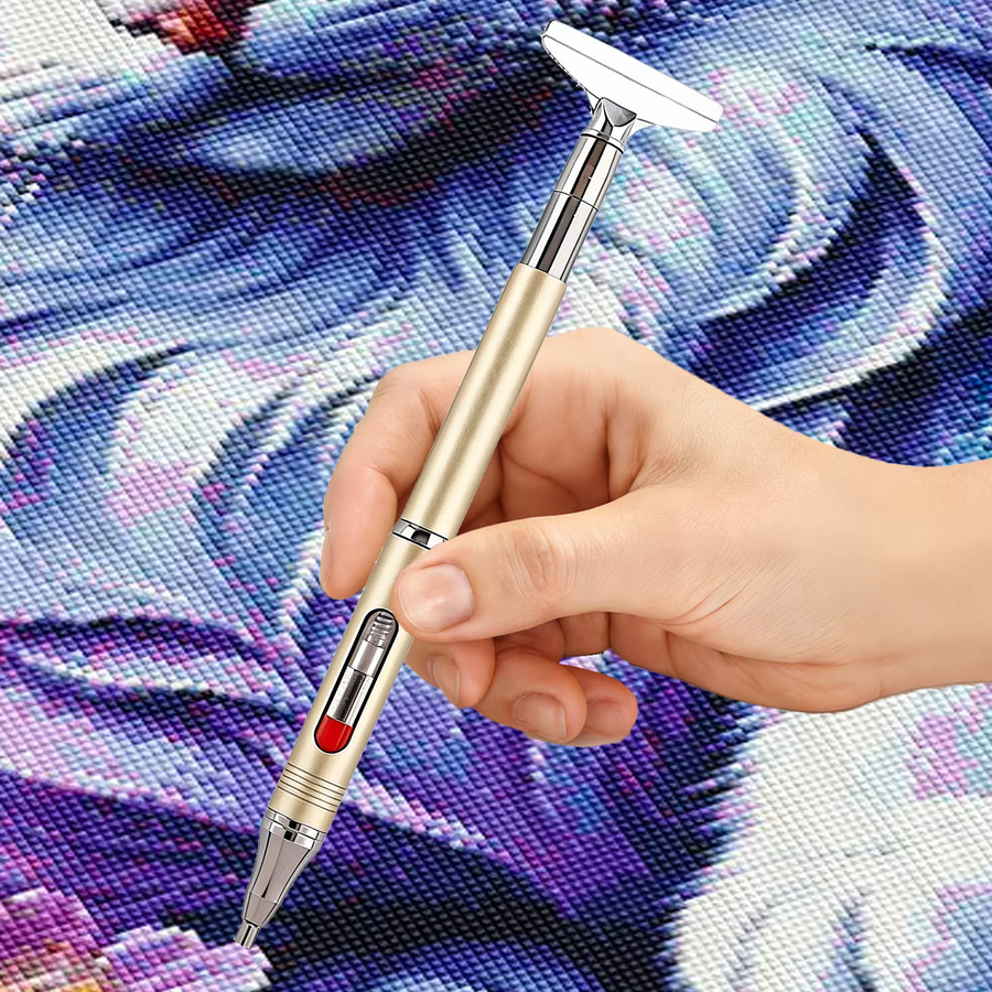 TAKEWEALTH Diamantmalerei-Stift mit Wachs in Lila, nachfüllbarer rotierender Klebepunkt-Stift für Nagelkunst und Strasswerkzeuge - Bild 3
