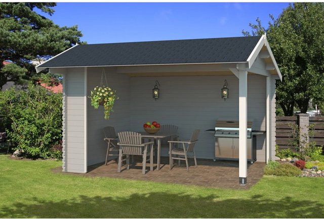 LASITA MAJA Gartenhaus Kirian 300 aus Fichtenholz in Lichtgrau mit Satteldach B/H/T: 420 x 273,6 x 389,4 cm - Bild 1