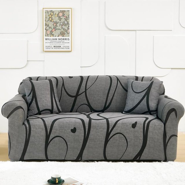 Yiran Furniture Stretch-Sofabezug für Ecksofas und Chaiselongues, Grau, Breite: 90-140 cm - Bild 1