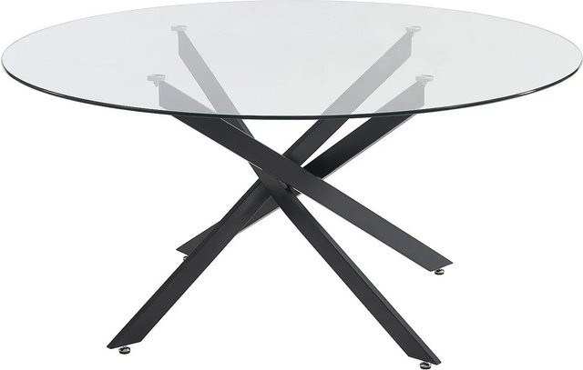 Vente-unique Esstisch Cosima in Transparent und Schwarz mit 160 cm Breite - Bild 1