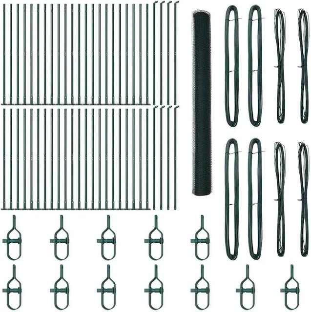 vidaXL Zaunpfosten aus Stahl und PVC in Grün, Höhe: 150 cm, Breite: 25 mm - Bild 1