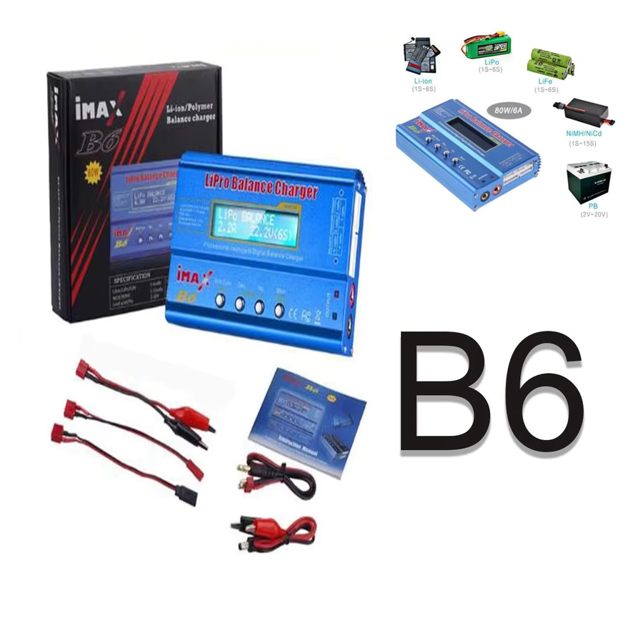 IMAX B6 B6AC 80W Digitales Akkuladegerät und Entladegerät für Lipo NiMh Li-Ion Ni-Cd inklusive 12V 5A Adapter in Blau - Bild 3
