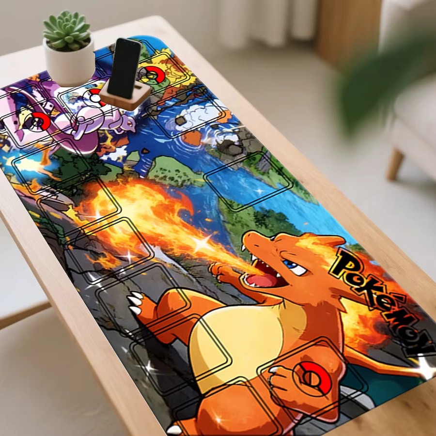 Potdemiel Pokemon Charizard vs Mewtwo Battle TCG Spielmatte, Gaming-Mauspad, Schreibtischunterlage - Bild 2