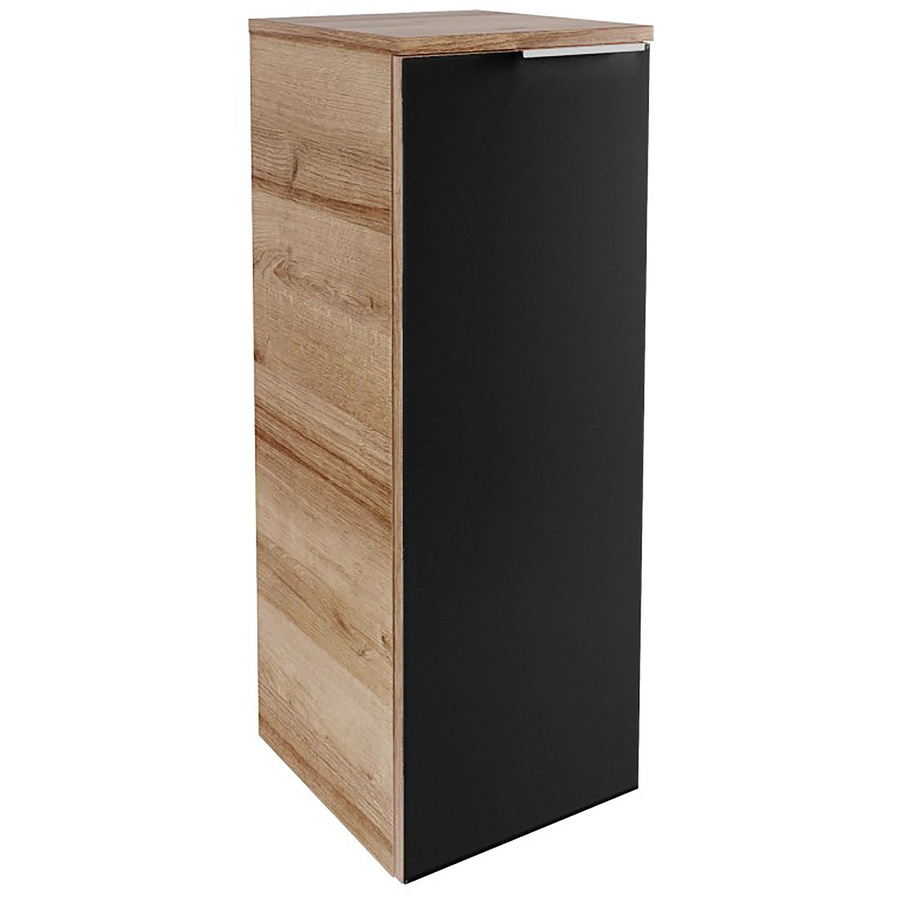 Fackelmann Midischrank B.brillant in Asteiche mit Glas Anthrazit, Wandmontage mit LED-Beleuchtung und Spiegeltür, B/T/H: 30,2 x 32,0 x 82,6 cm - Bild 2