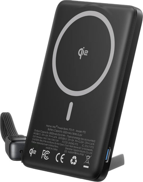 INIU MagPro Ultra Slim Powerbank 5.000 mAh mit USB-C in Schwarz - Bild 1