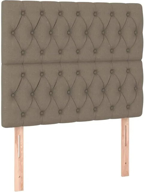 vidaXL LED Kopfteil in Taupe mit integrierter Beleuchtung und USB-Anschluss, gepolstert aus Stoff, Breite: 100 cm, Tiefe: 7 cm, Höhe: 118-128 cm - Bild 1