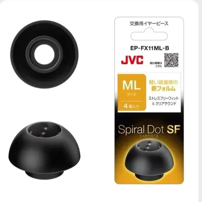JVC EP-FX11 Spiral-Ohrstöpsel aus weichem Silikon in Schwarz für In-Ear Kopfhörer - Bild 5