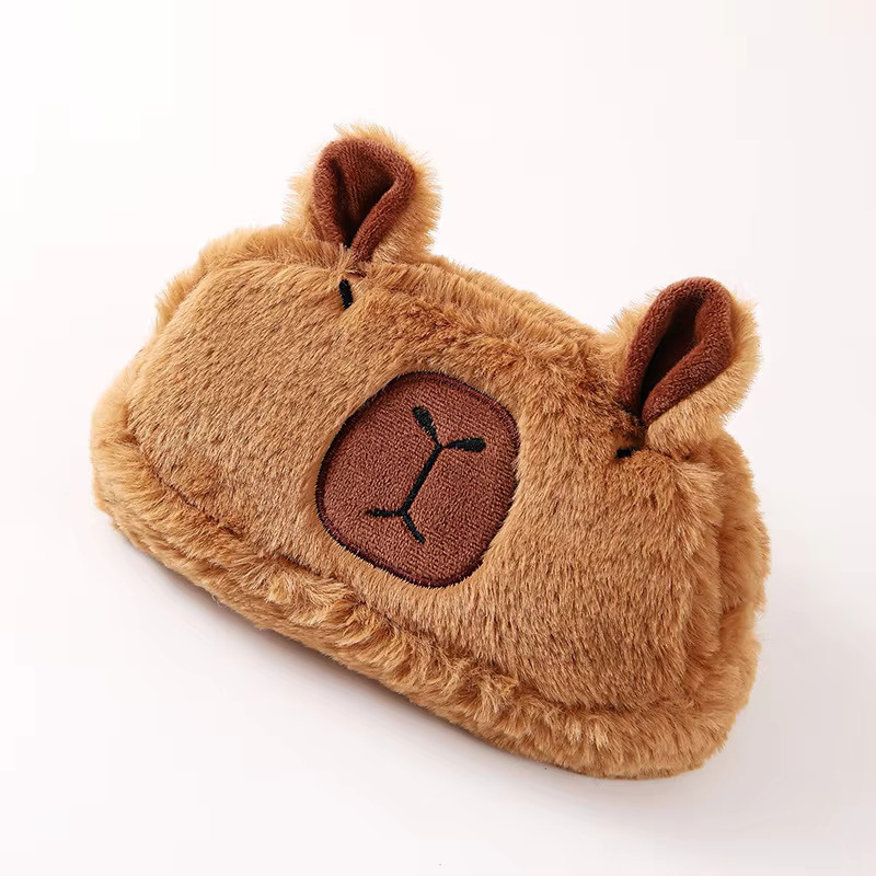 Niedliche Capybara Plüsch-Federtasche in Braun mit großer Kapazität für Kinder - Bild 5