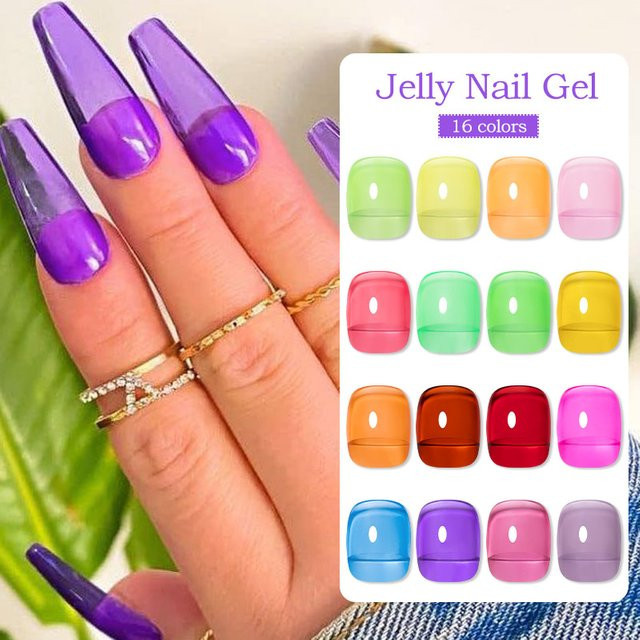 MEET ACROSS Jelly Gel Nagellack, Pink, Schimmernd, 7 ml - Bild 1