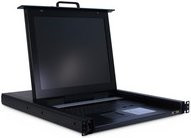 Inter-Tech KVM-1708 Konsole mit 17 Zoll LED VGA und KVM-Switch in Schwarz - Bild 1