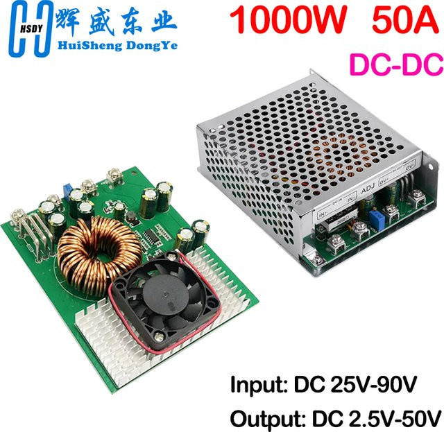 HUISHENGYUFA Step Down Modul Buck Converter 1000W 50A Breitspannungsstabilisator DC 25V-90V zu DC 2,5V-50V - Bild 1