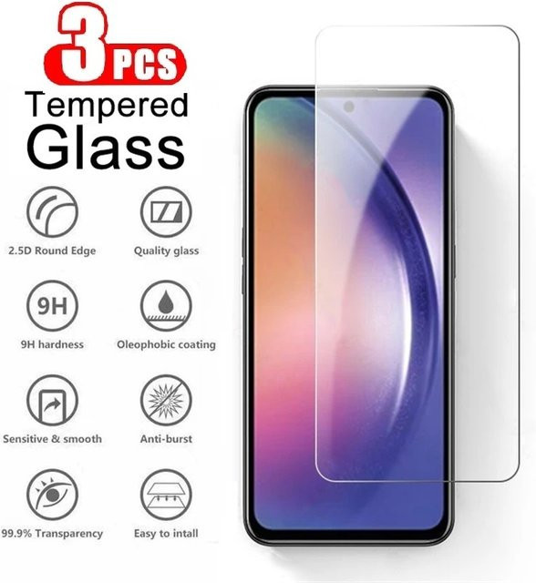 3er-Pack Xiaomi Displayschutzfolie aus gehärtetem Glas für Redmi Note 11 12T 13 Pro 13R 12R 10 9S transparent - Bild 1
