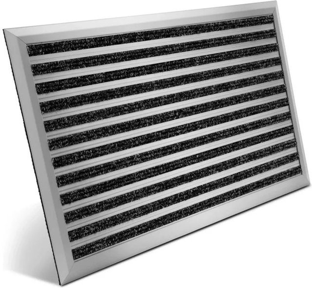 Bomoe AluGant D Alu-Fußmatte Silber, B: 70 cm, T: 100 cm, H: 1,5 cm - Bild 1
