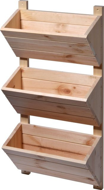 Dobar 3-stufiges Wand-Pflanzbeet in Natur als Vertikalbeet zum Aufhängen für Garten, Terrasse oder Balkon - Bild 1