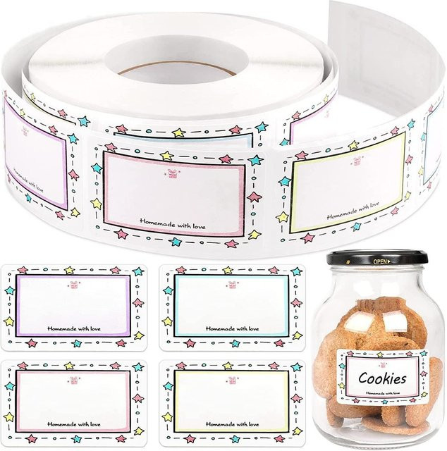 250 Stück bunte selbstklebende Rand-Namensschilder Etikettenaufkleber von LanLanStickersWorld zur Organisation von Briefpapier und Dateien in Multicolor - Bild 1