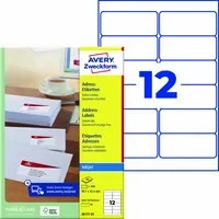 Avery Zweckform Adressetiketten Weiß für Inkjet, B x H: 99,1 x 42,3 mm - Bild 1