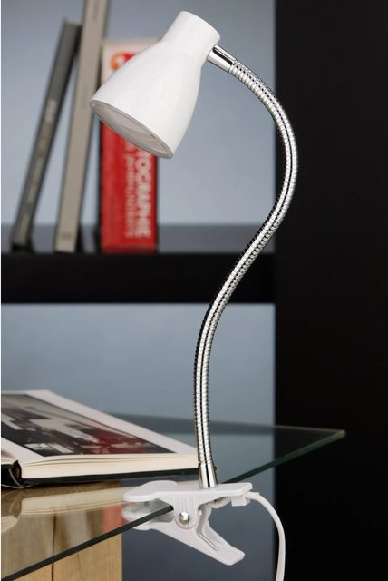 Briloner LED-Klemmleuchte Grip in Weiß mit warmweißem Licht und verstellbarem Leuchtkörper - Bild 1