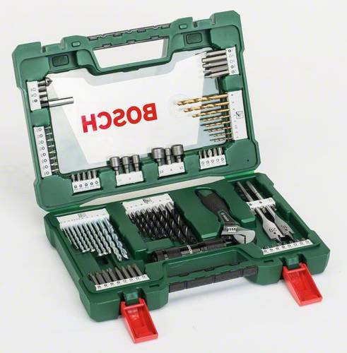 Bosch V-Line TiN Universal-Bohrersortiment und Bit-Set, 83-teilig, HSS, Farbe: Silber/Grün - Bild 1