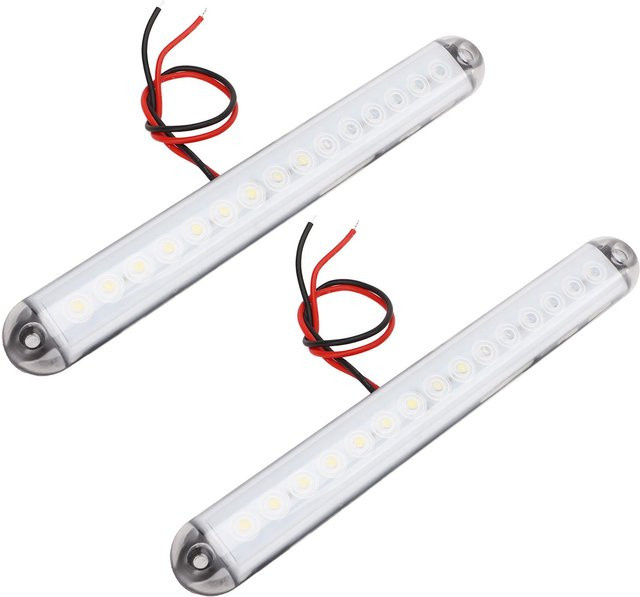 2er-Set Fishine Auto Seitenmarkierungsleuchten mit 15 LED, IP65 wasserdicht, weißes Licht, transparent, für Wohnmobile, Schiffe und Yachten - Bild 1