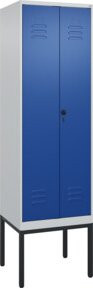 C+P Spind Classic PLUS Schwarz-Weiß-Spind mit 2 Abteilen in Enzianblau, H x B x T: 212 x 60 x 50 cm - Bild 1