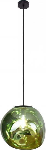 Licht-Erlebnisse Hängelampe mit mundgeblasenem Glasschirm in Grün, Breite: 36 cm, Fassung E27 - Bild 1