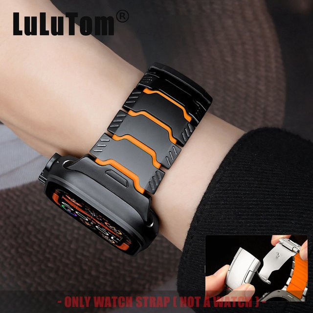 LuLuTom Uhrenarmband Titan, Silikon, Schwarz, Unisex - Bild 1