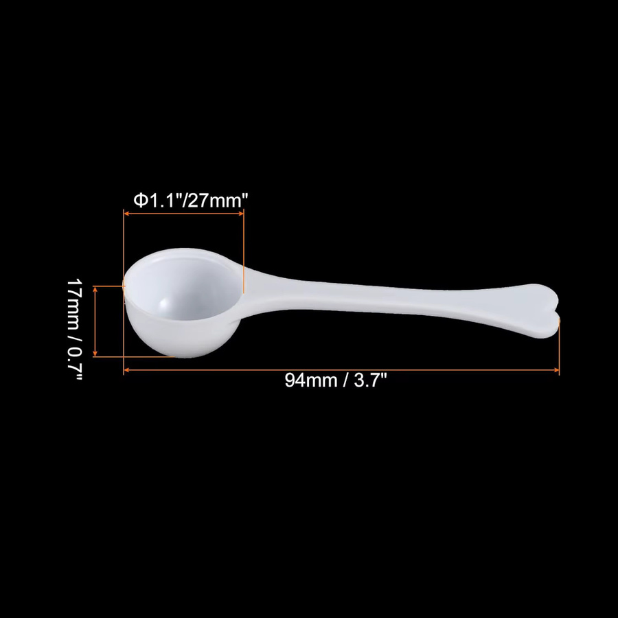 ETRSUNTECH Mikro Messlöffel aus Kunststoff, 100 Stück, Weiß, 6 ml / 3 g, Mini-Löffel mit rundem Boden zum Abmessen von Pulver - Bild 2