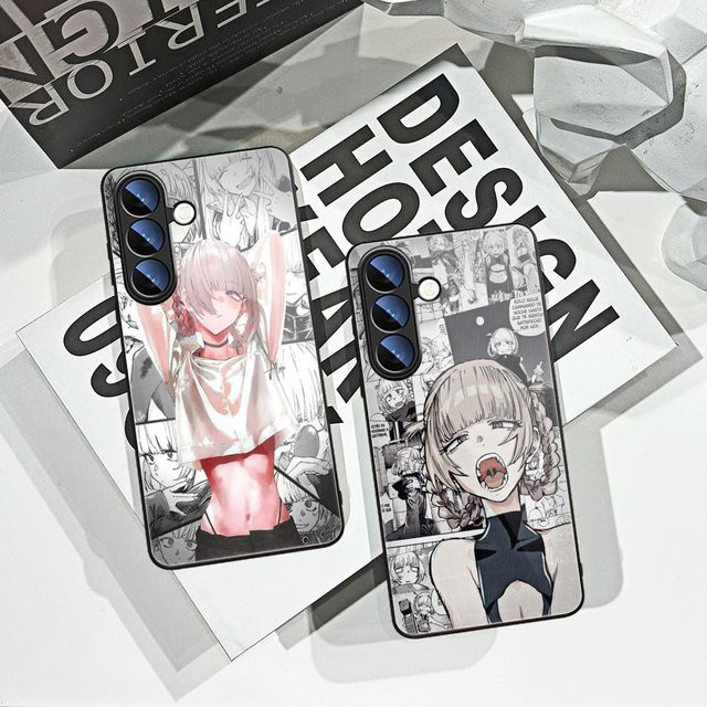 Nazuna Call of the Night Anime Handyhülle aus gehärtetem Glas für Samsung Galaxy S25 S24 S23 S22 S21 Plus Ultra Note20 in Schwarz und Multicolour - Bild 1